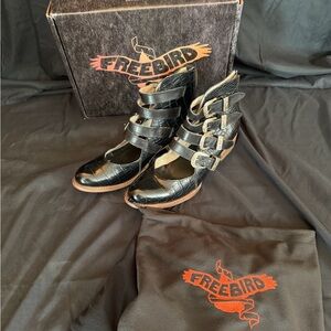 Black Strappy Ankle Boots